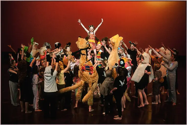 Perth Children theatre circle on stage red