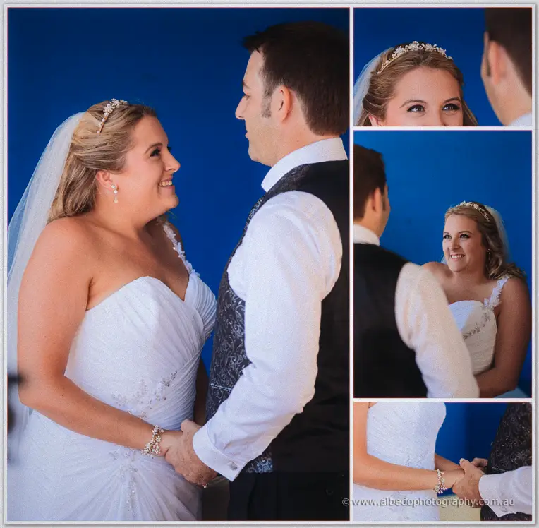 Olivia beams up at Max as they hold hands against the Breakwater's blue wall, close-ups of her tiara.