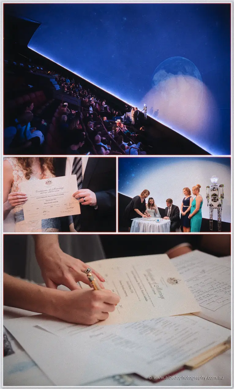 Planeterium Wedding photographer