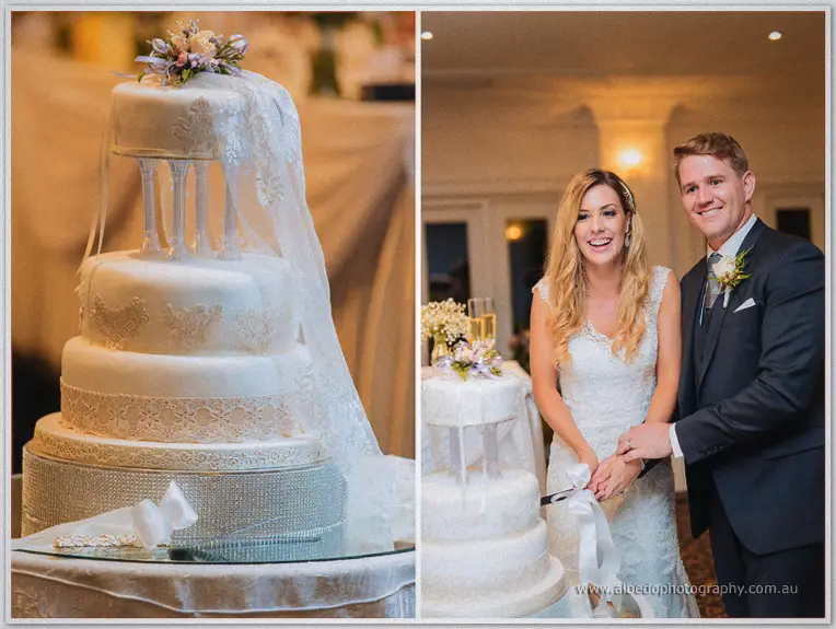 Cake cutting Caversham House Wedding
