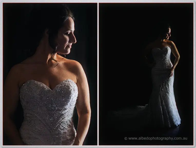 Dramatic high contrast wedding portraits perth