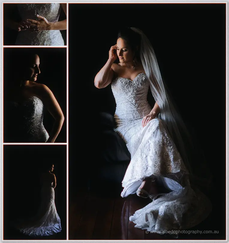 Dramatic high contrast wedding portraits perth