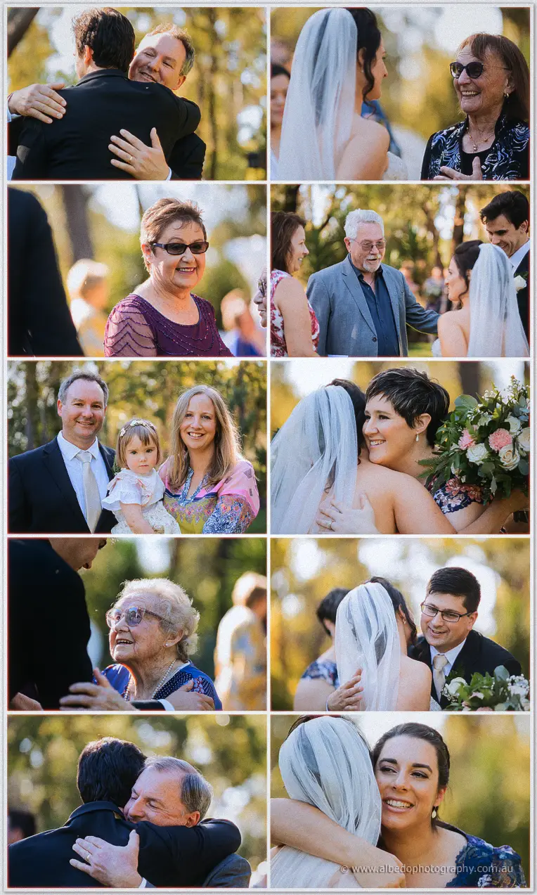 Rothwood Wedding guests congratulating bride and groom