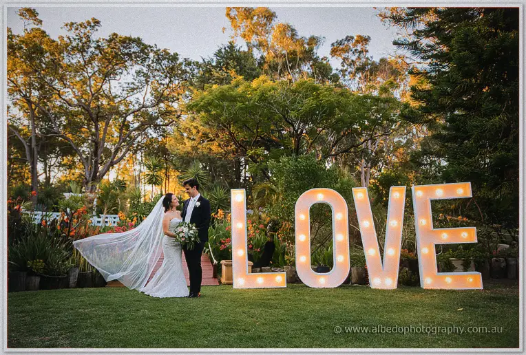 Long veil LOVE letters wedding