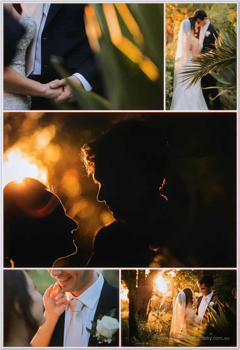 dramatic wedding photo sunset
