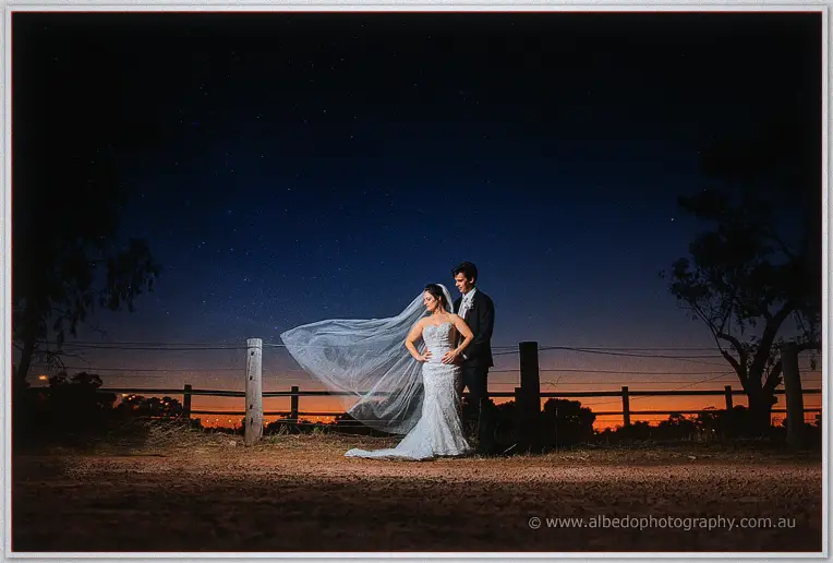 Rothwood sunset Wedding Photographer Perth veil flip